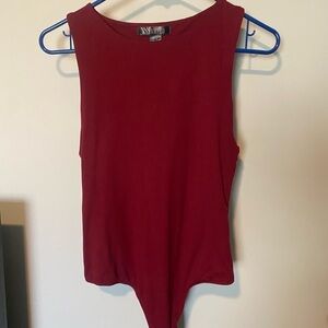Revamped Burgundy Red Bodysuit